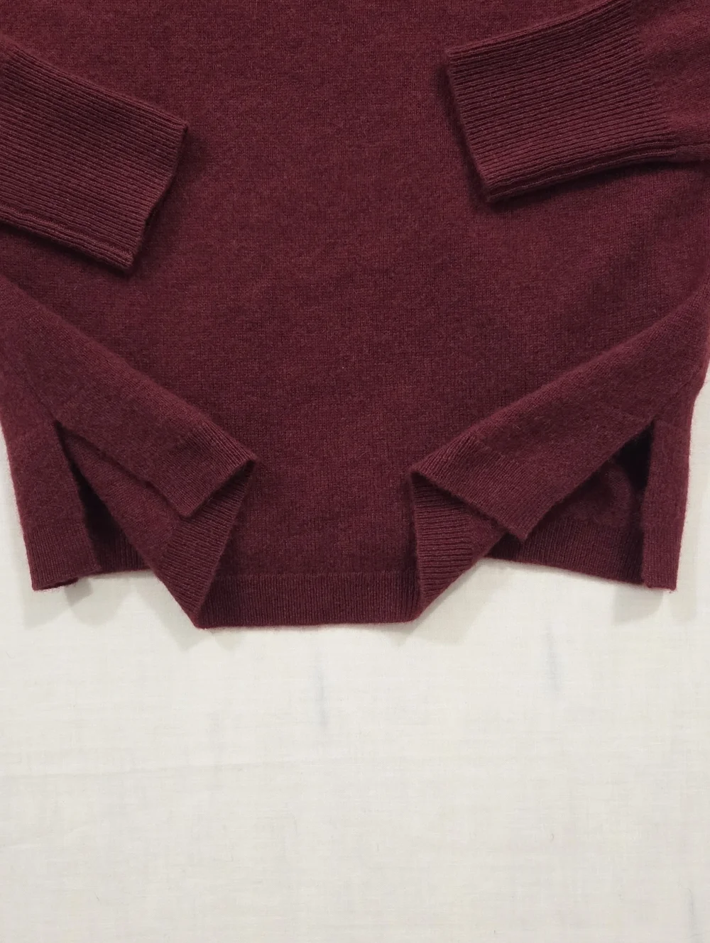 J crew Maroon Cashmere Crewneck Sweater Extra Small| Minimalist Light Relaxed - Picture 4 of 9